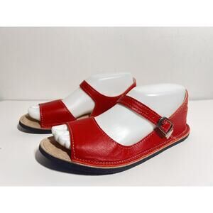 Soft Star Red Leather Women's Barefoot Sandals
